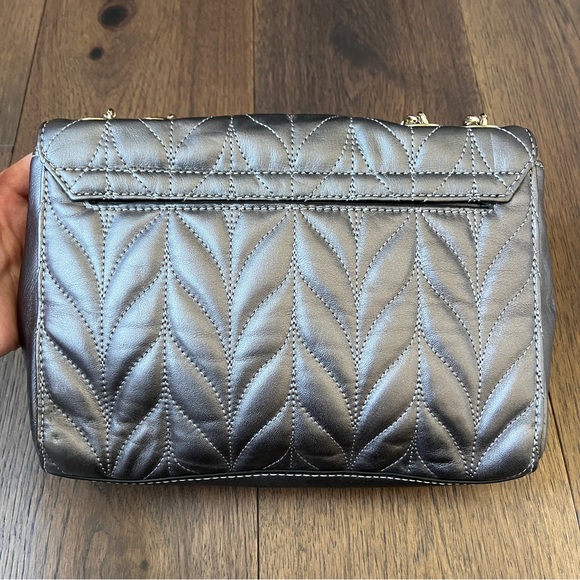 Kate Spade Briar Lane Quilted Emelyn Chain Shoulder Bag Crossbody Gunmetal Gray - Picture 7 of 16